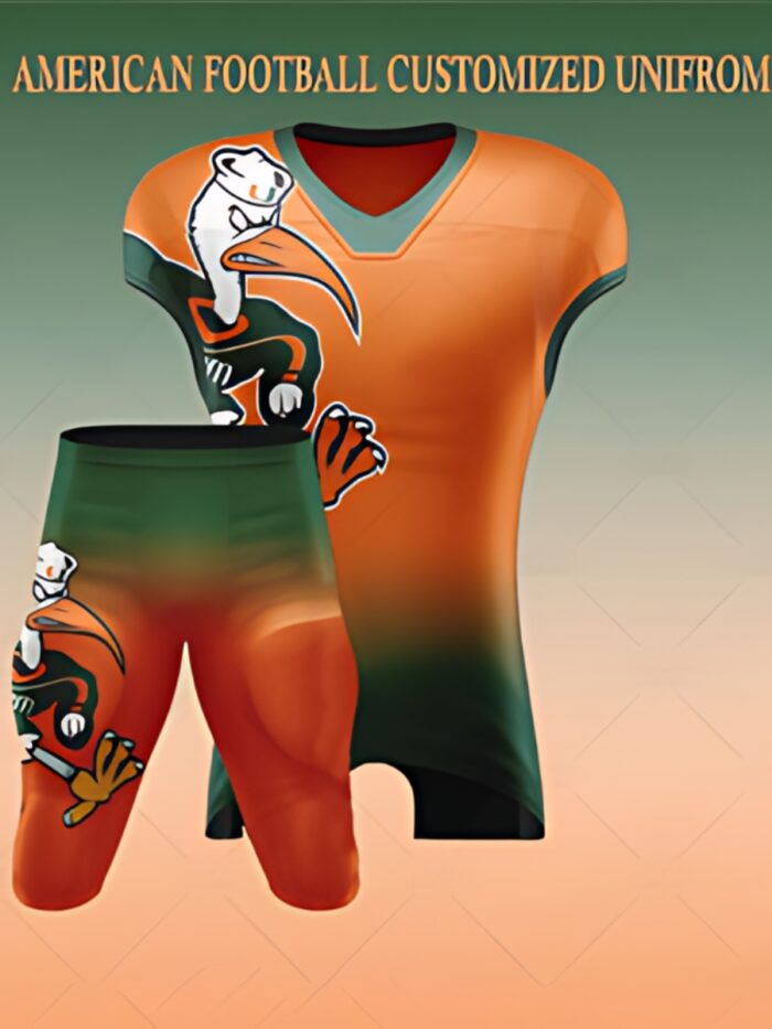 Stylish modern American football uniform featuring a sleek design and advanced protective gear